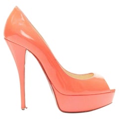CHRISTIAN LOUBOUTIN Lady Peep 130 fuchsia hot pink platform high heel shoes EU36
