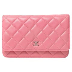 Borsa a Tracolla Chanel Wallet On Chain CC Glitter Rosa