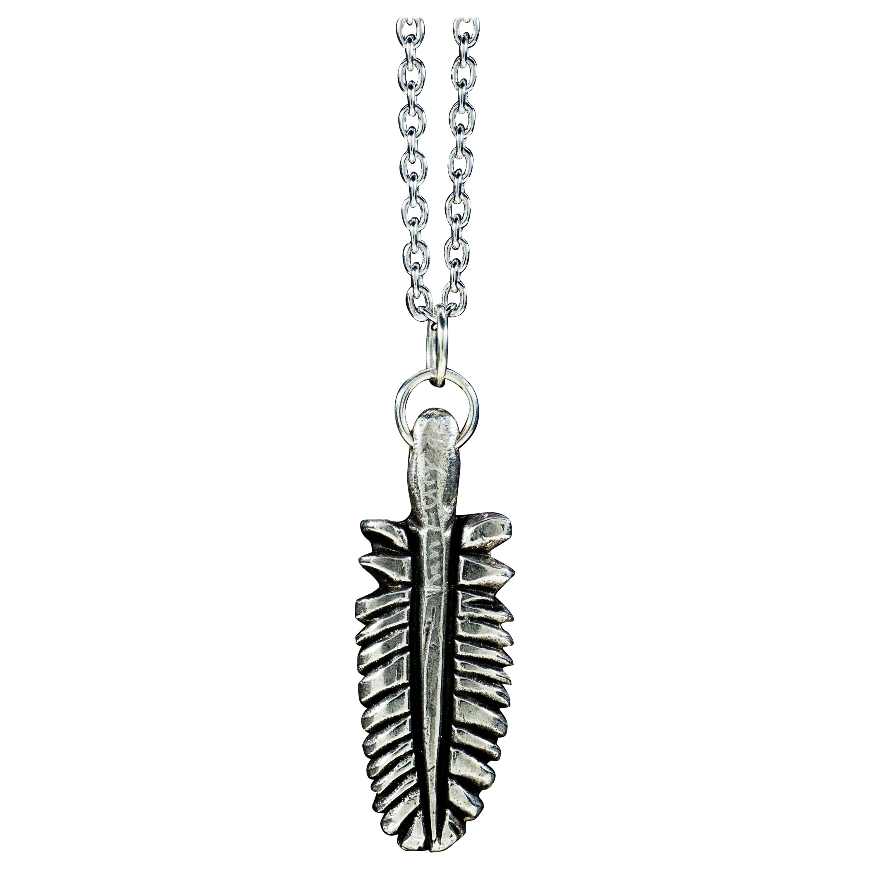 Feather (14K White Gold Pendant) by Ken Fury For Sale
