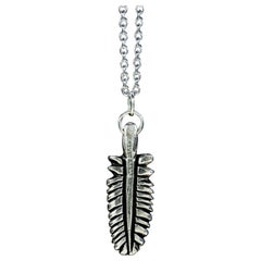 Feather (14K White Gold Pendant) by Ken Fury