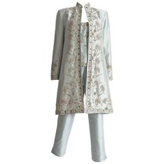 Pamela Dennis silk taffeta embroidered three piece suit, circa 1990s 4