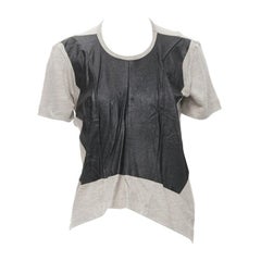 vintage JUNYA WATANABE 1998 grey linen black lacquered front sweater top S