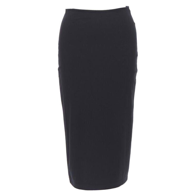 T BY ALEXANDER WANG jupe crayon extensible fendue au centre en rayonne polyester noir S