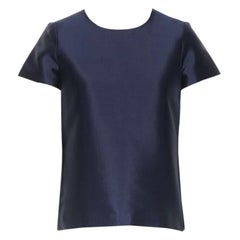 J CREW COLLECTION blu navy maniche a cappuccio con scollo rotondo e top a-line US00 XS
