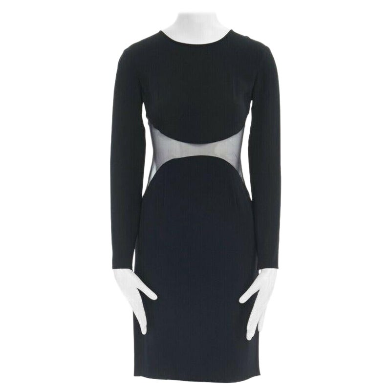 STELLA MCCARTNEY vestido de cóctel negro con cintura transparente e ilusión FR36 S en venta