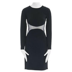 STELLA MCCARTNEY Robe de cocktail noire transparente à taille transparente FR36 S