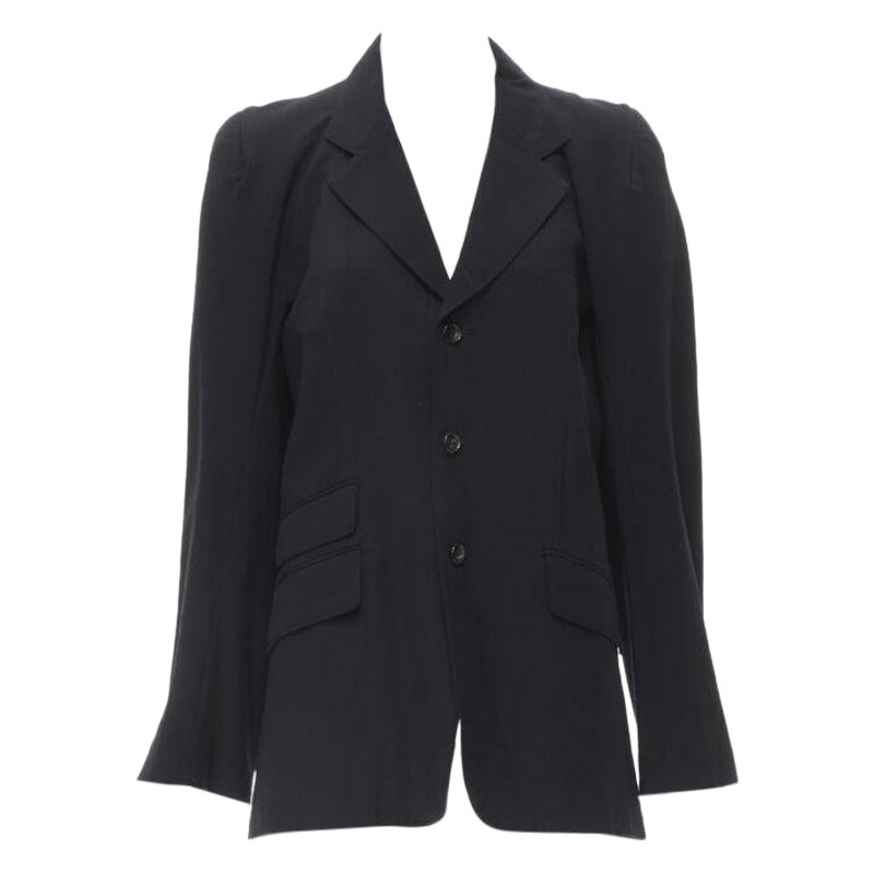 JUNYA WATANABE Blazer acolchado con espalda recortada de lana azul marino 1994 M