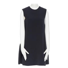 ROKSANDA black sleeveless contrast white back panel pleated skirt boxy dress UK6