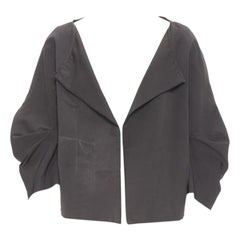 MARNI Graue Cocoon-Jacke aus Polyester mit offener Vorderseite und abgerundeten Ärmeln IT44