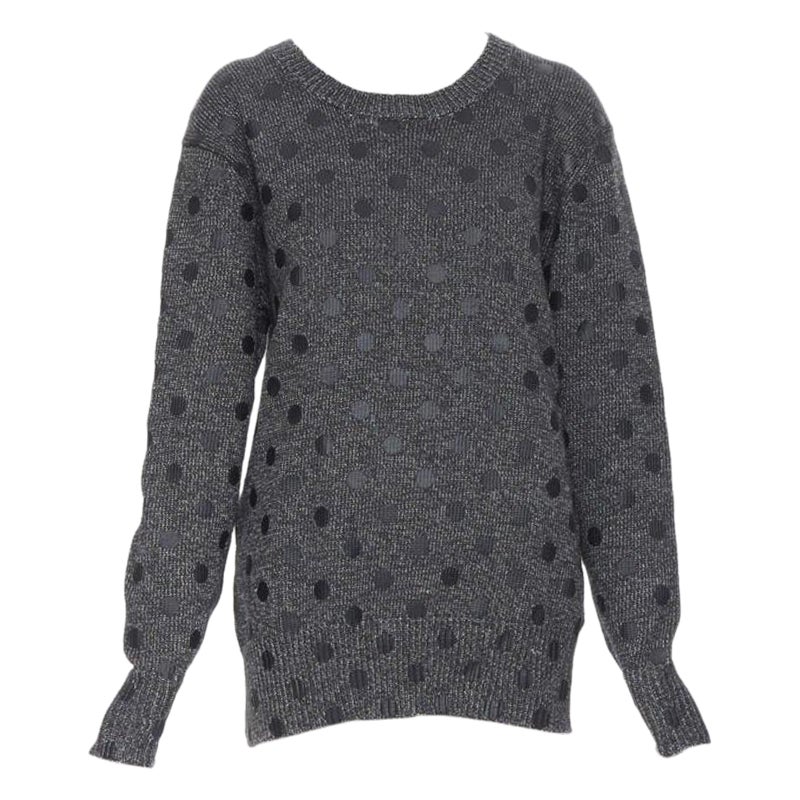 MARKUS LUPFER maglia in misto cotone grigio con stampa a pois L