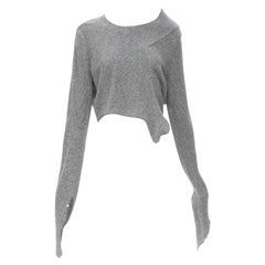 maglione vintage JUNYA WATANabe 1992 in lana grigia destrutturata a maniche extra lunghe