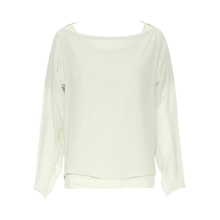 vintage COMME DES GARCONS 1990 mint green double layered long sleeve top M For Sale
