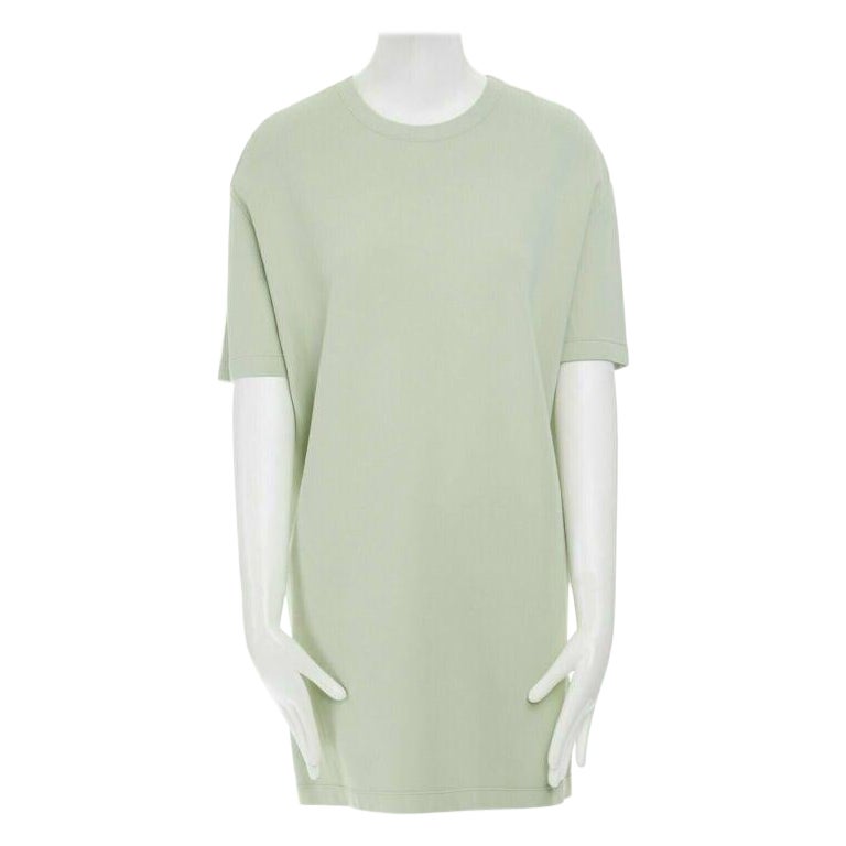 VALENTINO pastel green cotton crepe floral lace pleated back mini dress L For Sale