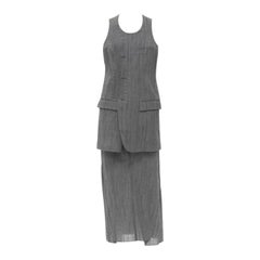 raro vintage JUNYA WATANabe 1992 gilet grigio increspato e decostruito