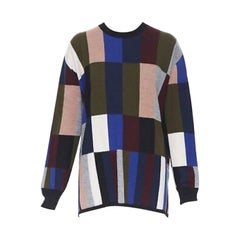 VVB VICTORIA BECKHAM 100% wool graphic colorblocked oversized sweater UK8