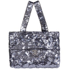 Chanel Silver Sequins Evening Bag