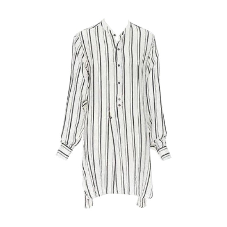 ISABEL MARANT viscose cotton blend grey beige stripe tunic casual dress FR38 S For Sale