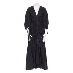 ELLERY 2018 vestido victoriano negro con volantes y corte en la cintura UK6 XS