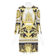VERSACE Signature Baroque Cherub Medusa printed viscose shift dress IT38 XS