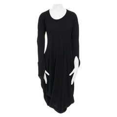 JUNYA WATANABE 2008 black wool infinity loop slit sleeves casual dress XS