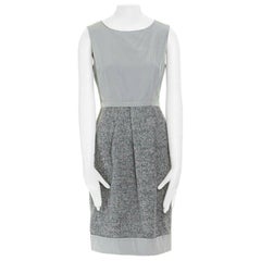 MAX MARA grey polyamide speckle wool skirt sleeveless work dress US8 FR40 M