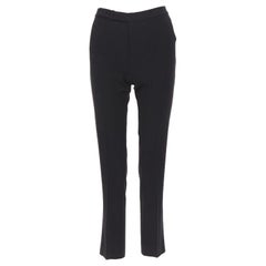 Ralph Lauren pantaloni da lavoro in lana neri a gamba stretta con cappuccio US2 26"