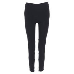 GIAMBATTISTA VALLI black viscose wool blend zipped hem slim trousers XXS 26"