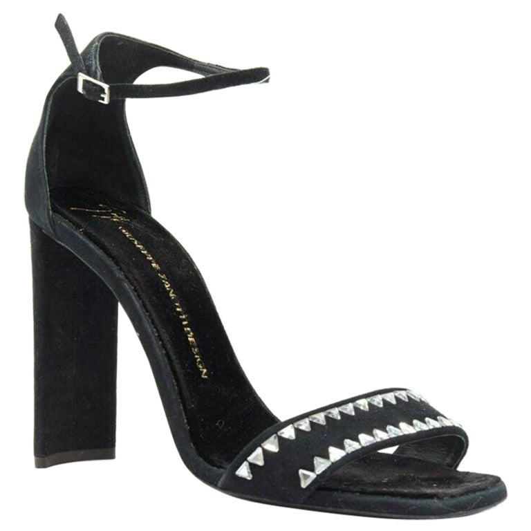 GIUSEPPE ZANOTTI 2017 black geometric crystal embellished sandal EU39 For Sale
