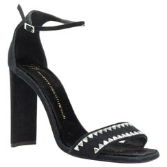 GIUSEPPE ZANOTTI 2017 black geometric crystal embellished sandal EU39