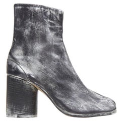 MARTIN MARGIELA 1990's Vintage black silver handpainted tabi boot EU39