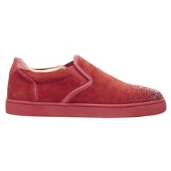 CHRISTIAN LOUBOUTIN Sailor Boat sneaker bassa in camoscio rosso degrado strass EU42