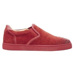 CHRISTIAN LOUBOUTIN Sailor Boat sneaker bassa in camoscio rosso degrado strass EU41.5