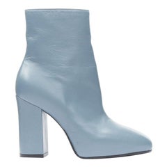 DRIES VAN NOTEN Stivaletto con tacco a blocco stampato a rose blu ardesia EU36