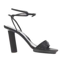 Schwarze Vintage GIANNI VERSACE Sandale mit Kegelabsatz aus Satin-Kristall EU36,5