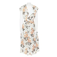 VICTORIA BECKHAM SS17 Runway floral print cut open back belted dress UK10 M
