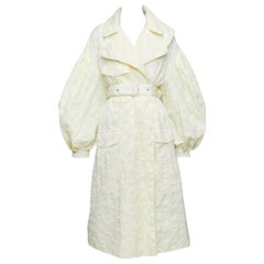 Moncler GENIUS 2019 cream floral quilts pure goose down belted coat Sz1