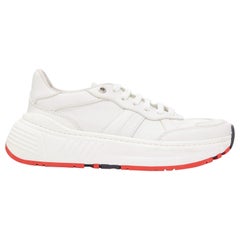 BOTTEGA VENETA Speedster white leather panelled red soled dad sneakers EU37