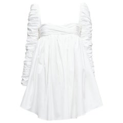 Whiting Sueanne white white ruched sweetheart sleeve empire corseted mini dress US2 S