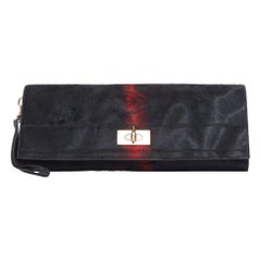 GIVENCHY Pochette à rabat en ponyhair noir rouge doré avec fermeture à glissière