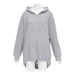 BALENCIAGA Demna 2017 logo surdimensionné en coton gris  hoodie cocon XS