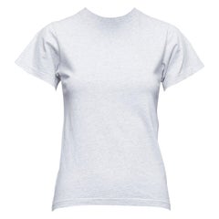 Balenciaga Demna 2018, tshirt grigia con logo ricamato sul retro XS