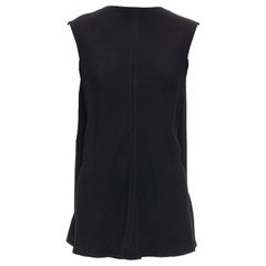 VICTORIA BECKHAM black drape backless inserted belt crew neck top