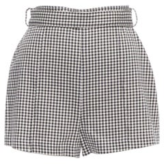 ZIMMERMANN black white gingham print high waisted shorts US0 XS