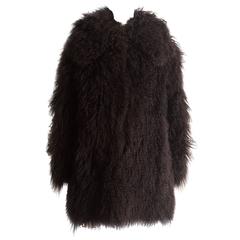 Alaia oversized brown Mongolian lamb coat, circa 2000s 11