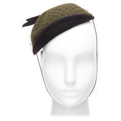 rare CHRISTIAN DIOR John Galliano 1999 Communist green wool fascinator hat