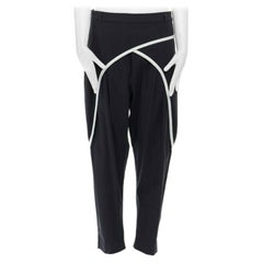 DRIES VAN NOTEN 2015 crossover piping drop crotched trousers FR42 36"