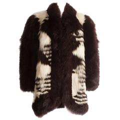 Yves Saint Laurent oversized wild fox coat, circa 1980s 8