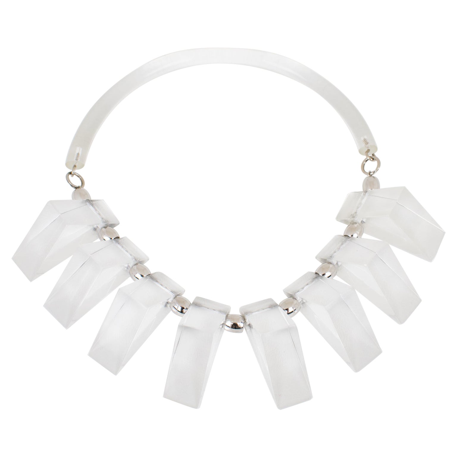 Judith Hendler Clear Acrylic Neck-Ring Necklace For Sale