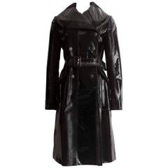 Alaia structured varnished pony hair trench coat, AW 2014