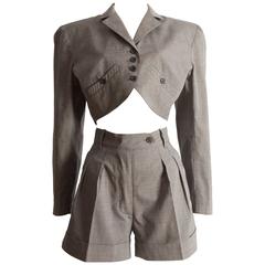Alaia cotton mini short suit, SS 1988 4